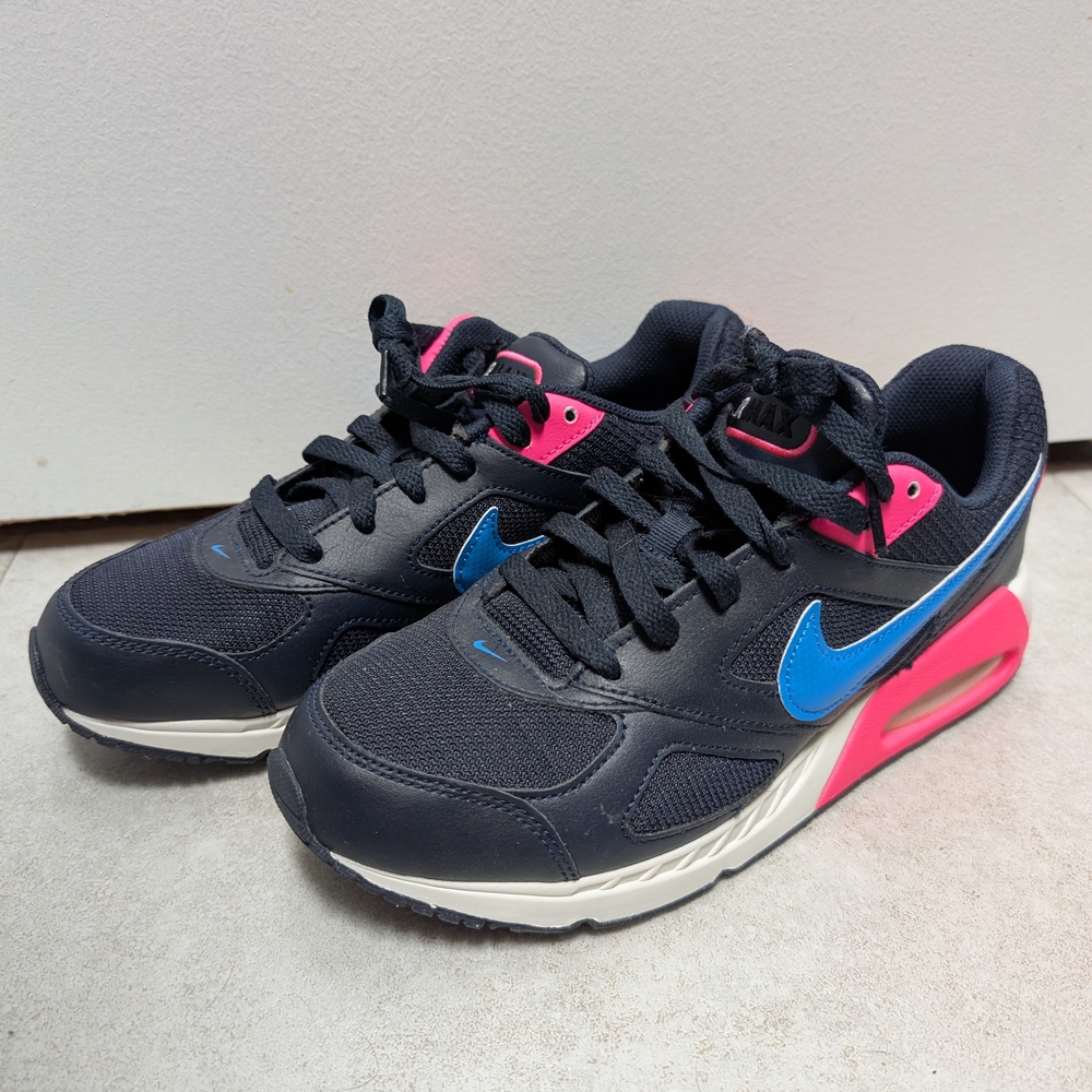 Nike Air Max: Navy and Pink Sneakers with Blue Swoosh
